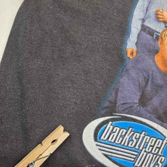 Vintage Backstreet Boys T Shirt Men Large Rare 90s Fade Distress Double Side BSB - Picture 8 of 12